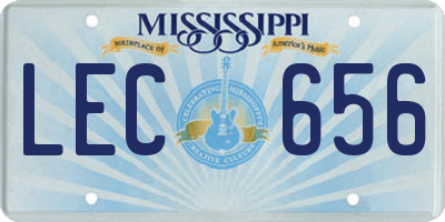 MS license plate LEC656