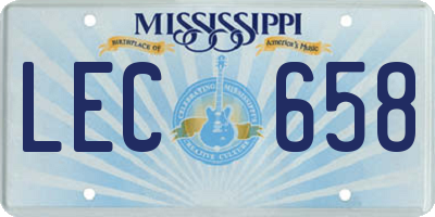 MS license plate LEC658