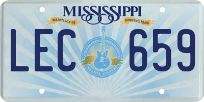 MS license plate LEC659