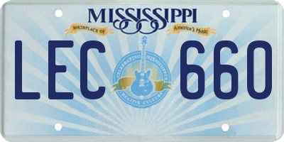 MS license plate LEC660