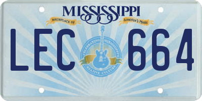 MS license plate LEC664