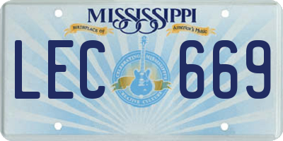 MS license plate LEC669