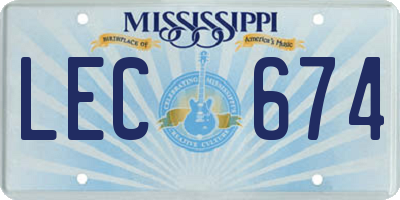 MS license plate LEC674