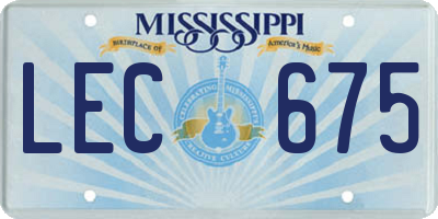 MS license plate LEC675