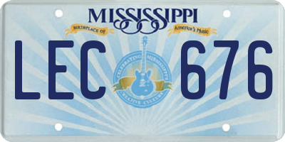 MS license plate LEC676