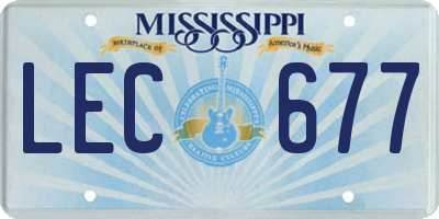 MS license plate LEC677