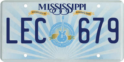 MS license plate LEC679