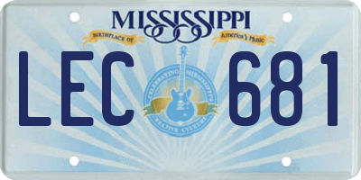 MS license plate LEC681