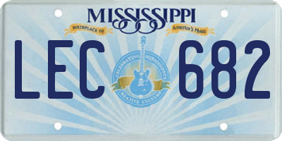MS license plate LEC682