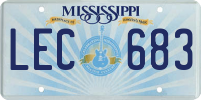 MS license plate LEC683