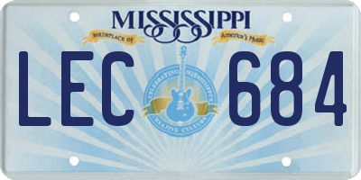MS license plate LEC684