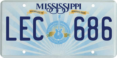 MS license plate LEC686