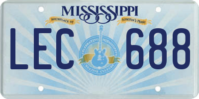 MS license plate LEC688