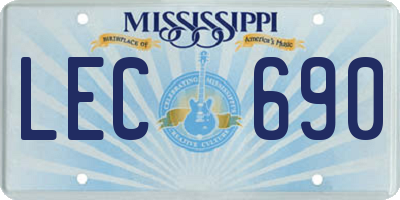 MS license plate LEC690