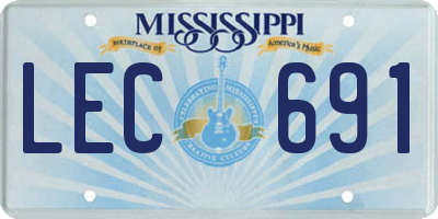 MS license plate LEC691