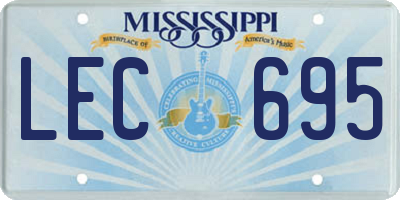 MS license plate LEC695