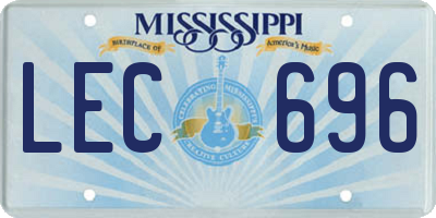 MS license plate LEC696