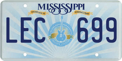 MS license plate LEC699