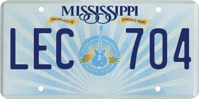 MS license plate LEC704
