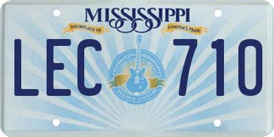 MS license plate LEC710