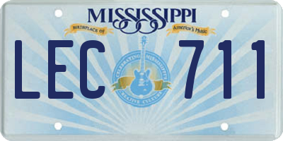 MS license plate LEC711