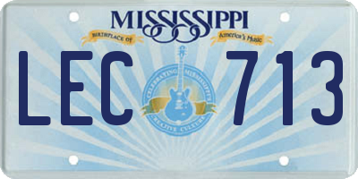 MS license plate LEC713