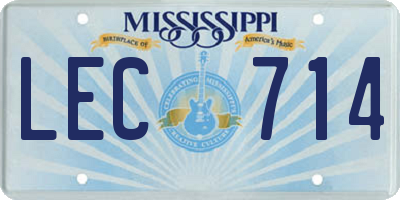 MS license plate LEC714