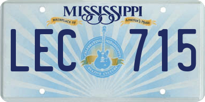 MS license plate LEC715