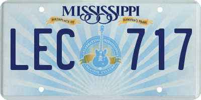 MS license plate LEC717