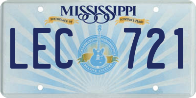 MS license plate LEC721
