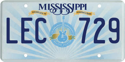 MS license plate LEC729