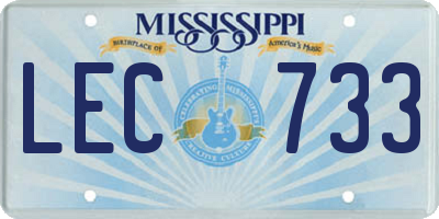 MS license plate LEC733