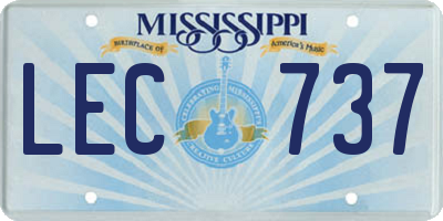 MS license plate LEC737