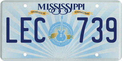 MS license plate LEC739