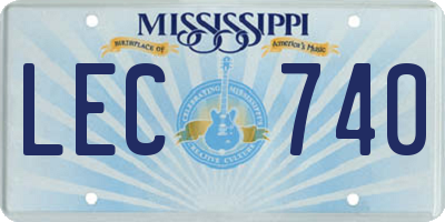 MS license plate LEC740