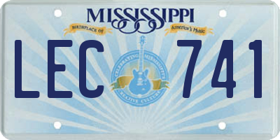 MS license plate LEC741