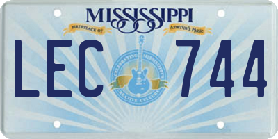 MS license plate LEC744