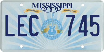 MS license plate LEC745
