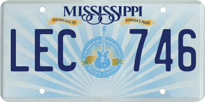 MS license plate LEC746