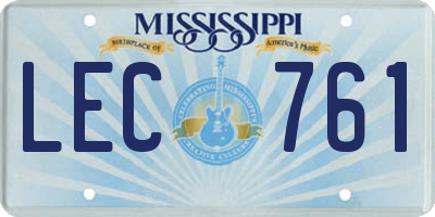 MS license plate LEC761