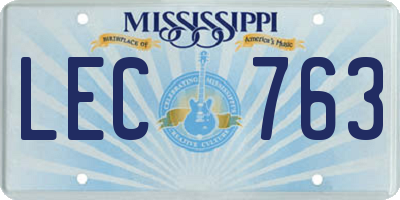 MS license plate LEC763