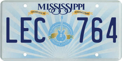 MS license plate LEC764