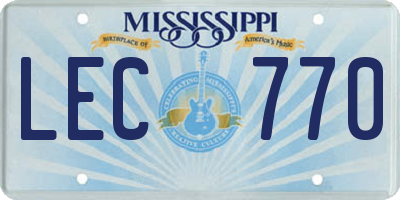 MS license plate LEC770