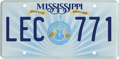MS license plate LEC771
