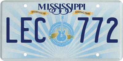 MS license plate LEC772