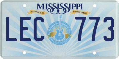 MS license plate LEC773