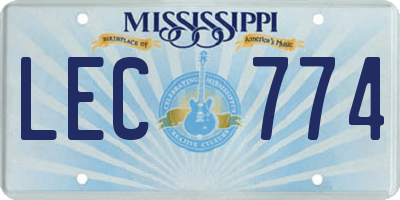 MS license plate LEC774