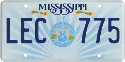 MS license plate LEC775