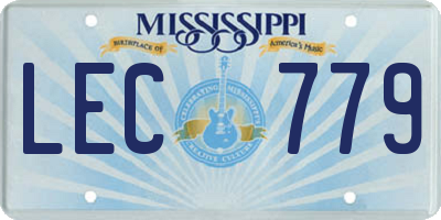 MS license plate LEC779
