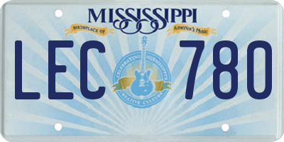 MS license plate LEC780